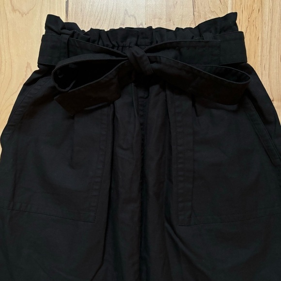NWT Madewell Belted Linen Blend Black Midi Skirt - Picture 3 of 9